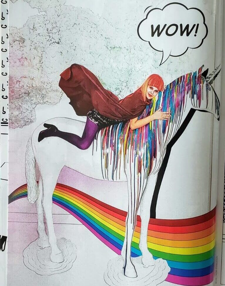 a close up of a colorful wall