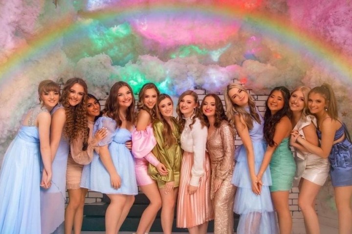 a group of people posing for a photo